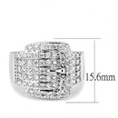 Right Hand Ring 3W1502 Rhodium Brass Ring with AAA Grade CZ