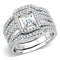 Right Hand Ring 3W1503 Rhodium Brass Ring with AAA Grade CZ