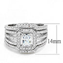 Right Hand Ring 3W1503 Rhodium Brass Ring with AAA Grade CZ