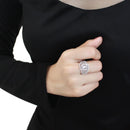 Right Hand Ring 3W1503 Rhodium Brass Ring with AAA Grade CZ