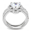 Right Hand Ring 3W1504 Rhodium Brass Ring with AAA Grade CZ