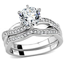 Right Hand Ring 3W1505 Rhodium Brass Ring with AAA Grade CZ