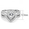 Right Hand Ring 3W1508 Rhodium Brass Ring with AAA Grade CZ