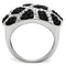 Right Hand Ring 3W151 Rhodium + Ruthenium Brass Ring with Top Grade Crystal