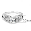 Right Hand Ring 3W1511 Rhodium Brass Ring with AAA Grade CZ