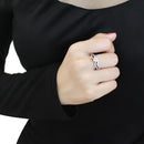 Right Hand Ring 3W1514 Rhodium Brass Ring with AAA Grade CZ