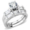 Right Hand Ring 3W1515 Rhodium Brass Ring with AAA Grade CZ