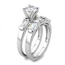 Right Hand Ring 3W1515 Rhodium Brass Ring with AAA Grade CZ