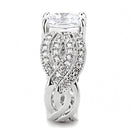 Right Hand Ring 3W1517 Rhodium Brass Ring with AAA Grade CZ