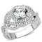 Right Hand Ring 3W1519 Rhodium Brass Ring with AAA Grade CZ