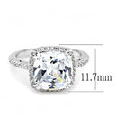 Right Hand Ring 3W1522 Rhodium Brass Ring with AAA Grade CZ