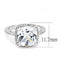 Right Hand Ring 3W1522 Rhodium Brass Ring with AAA Grade CZ