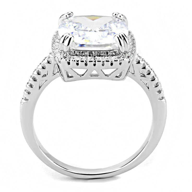 Right Hand Ring 3W1522 Rhodium Brass Ring with AAA Grade CZ