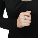 Right Hand Ring 3W1522 Rhodium Brass Ring with AAA Grade CZ