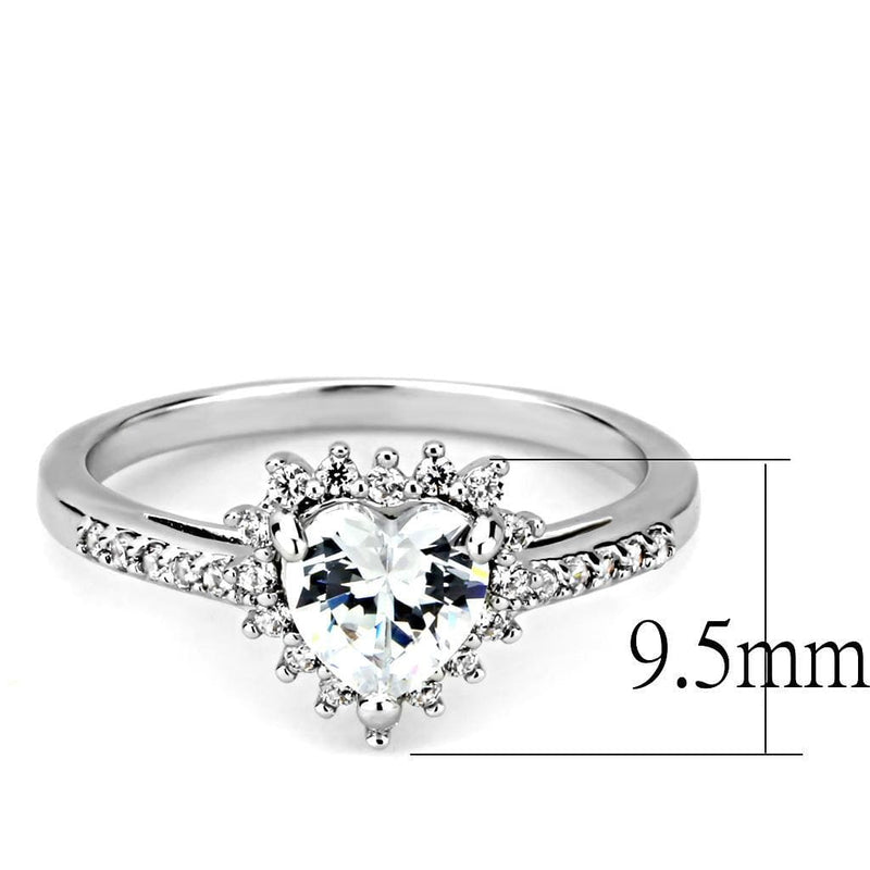 Right Hand Ring 3W1526 Rhodium Brass Ring with AAA Grade CZ