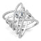 Right Hand Ring 3W1528 Rhodium Brass Ring with AAA Grade CZ