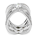 Right Hand Ring 3W1528 Rhodium Brass Ring with AAA Grade CZ