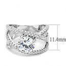 Right Hand Ring 3W1529 Rhodium Brass Ring with AAA Grade CZ