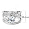 Right Hand Ring 3W1529 Rhodium Brass Ring with AAA Grade CZ