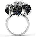 Right Hand Ring 3W153 Rhodium + Ruthenium Brass Ring with AAA Grade CZ