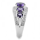 Right Hand Ring 3W1530 Rhodium Brass Ring with Synthetic in Amethyst