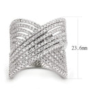 Right Hand Ring 3W1539 Rhodium Brass Ring with AAA Grade CZ