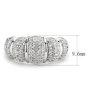 Right Hand Ring 3W1540 Rhodium Brass Ring with AAA Grade CZ