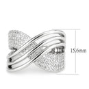 Right Hand Ring 3W1542 Rhodium Brass Ring with AAA Grade CZ