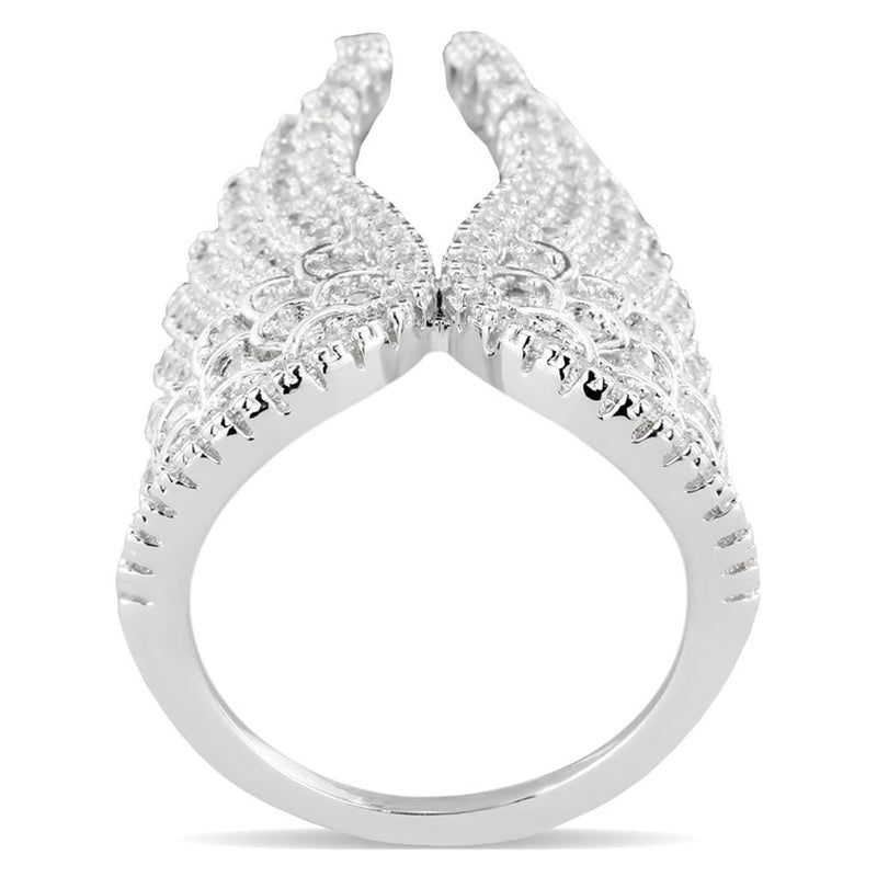 Right Hand Ring 3W1543 Rhodium Brass Ring with AAA Grade CZ