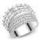 Right Hand Ring 3W1545 Rhodium Brass Ring with AAA Grade CZ