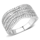 Right Hand Ring 3W1546 Rhodium Brass Ring with AAA Grade CZ