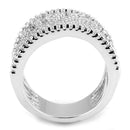 Right Hand Ring 3W1548 Rhodium Brass Ring with AAA Grade CZ