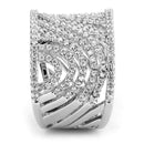 Right Hand Ring 3W1548 Rhodium Brass Ring with AAA Grade CZ