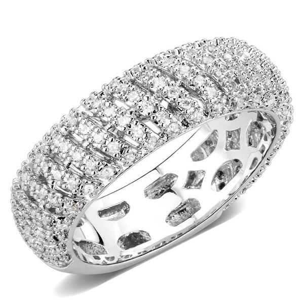 Right Hand Ring 3W1550 Rhodium Brass Ring with AAA Grade CZ