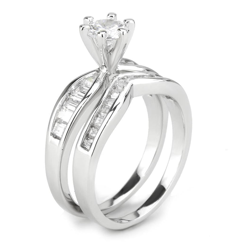 Right Hand Ring 3W1552 Rhodium Brass Ring with AAA Grade CZ