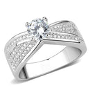 Right Hand Ring 3W1559 Rhodium Brass Ring with AAA Grade CZ