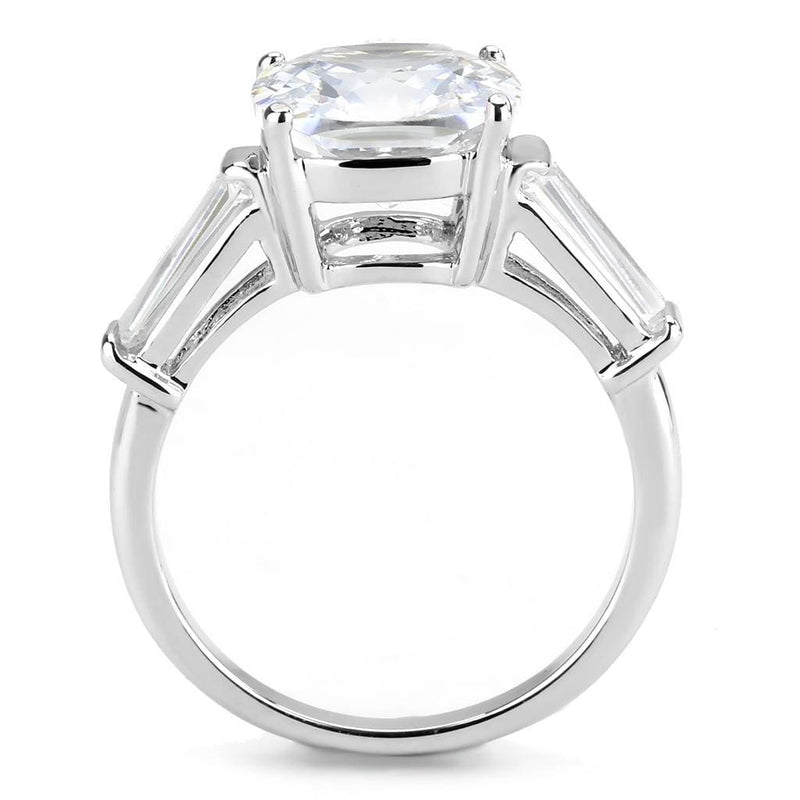 Right Hand Ring 3W1561 Rhodium Brass Ring with AAA Grade CZ