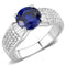 Right Hand Ring 3W1562 Rhodium Brass Ring with Synthetic in London Blue