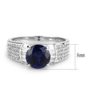 Right Hand Ring 3W1562 Rhodium Brass Ring with Synthetic in London Blue