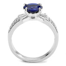 Right Hand Ring 3W1562 Rhodium Brass Ring with Synthetic in London Blue