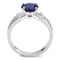 Right Hand Ring 3W1562 Rhodium Brass Ring with Synthetic in London Blue