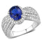 Right Hand Ring 3W1563 Rhodium Brass Ring with Synthetic in London Blue