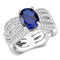 Right Hand Ring 3W1564 Rhodium Brass Ring with Synthetic in London Blue