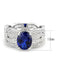 Right Hand Ring 3W1564 Rhodium Brass Ring with Synthetic in London Blue