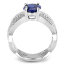 Right Hand Ring 3W1564 Rhodium Brass Ring with Synthetic in London Blue