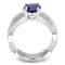 Right Hand Ring 3W1564 Rhodium Brass Ring with Synthetic in London Blue