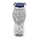 Right Hand Ring 3W1564 Rhodium Brass Ring with Synthetic in London Blue