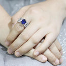 Right Hand Ring 3W1564 Rhodium Brass Ring with Synthetic in London Blue