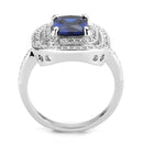 Right Hand Ring 3W1565 Rhodium Brass Ring with Synthetic in London Blue