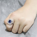 Right Hand Ring 3W1565 Rhodium Brass Ring with Synthetic in London Blue